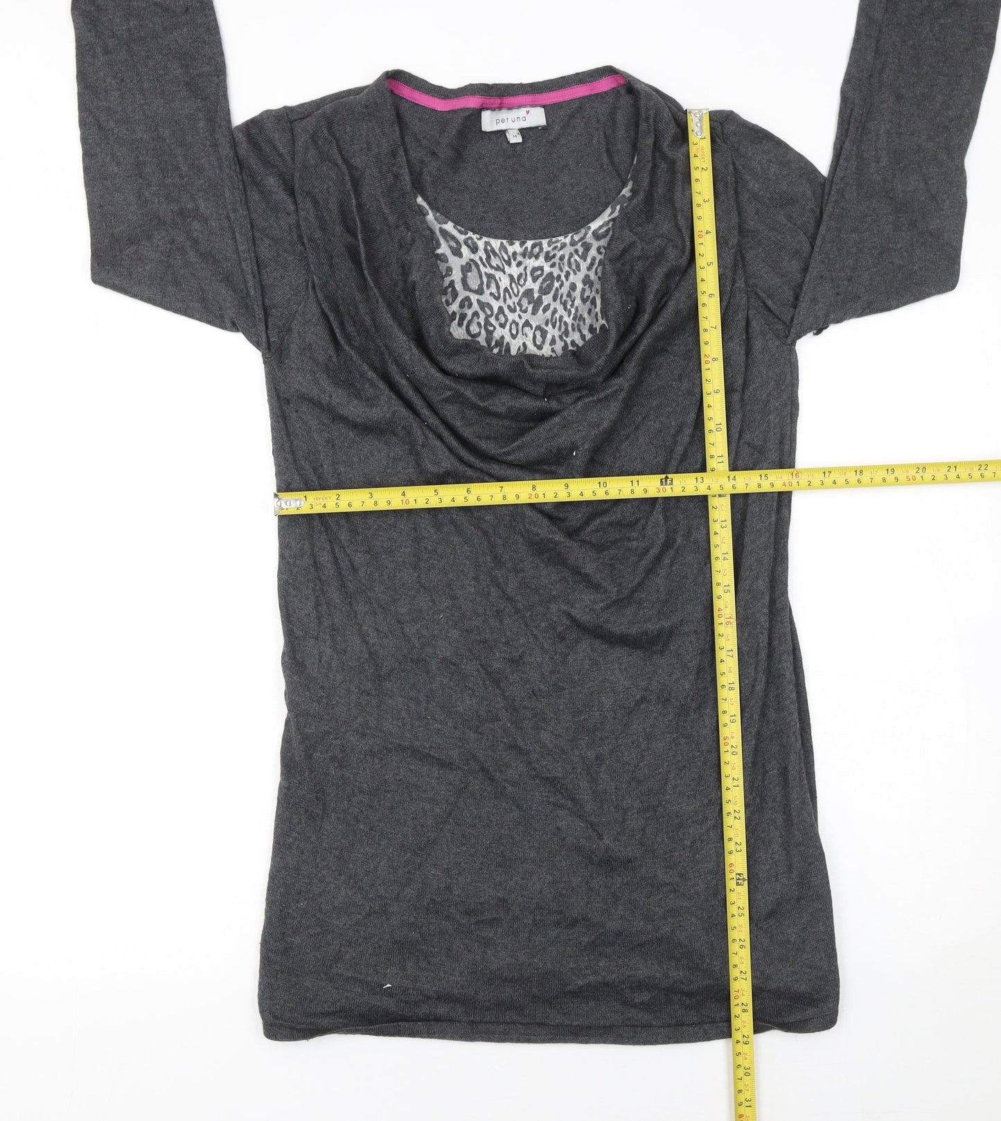 Womens UK Size 14 Marks and Spencer Grey Tunic Jumper