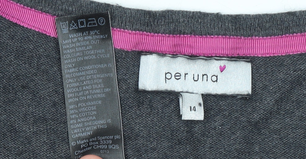 Womens UK Size 14 Marks and Spencer Grey Tunic Jumper