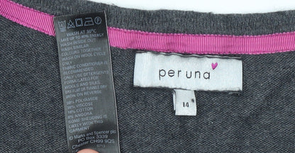 Womens UK Size 14 Marks and Spencer Grey Tunic Jumper