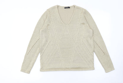 Womens UK Size 14 Marks and Spencer Beige Pullover Jumper