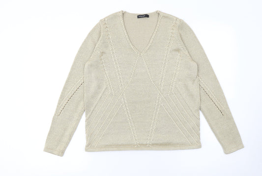 Womens UK Size 14 Marks and Spencer Beige Pullover Jumper