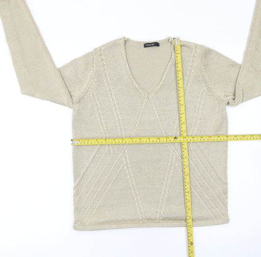 Womens UK Size 14 Marks and Spencer Beige Pullover Jumper