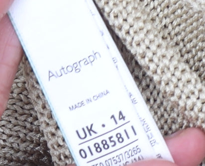 Womens UK Size 14 Marks and Spencer Beige Pullover Jumper