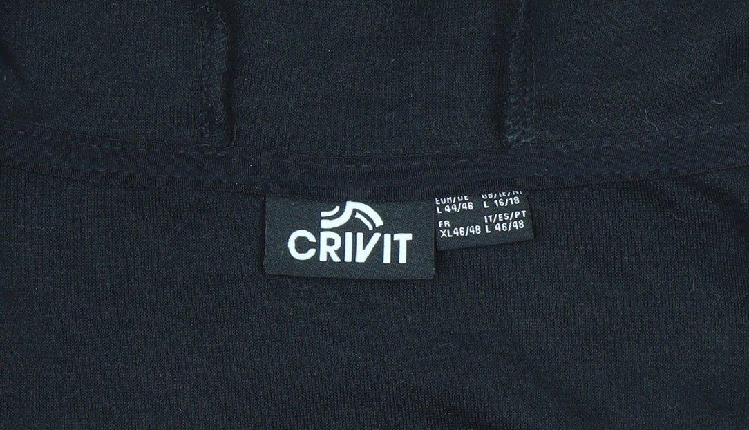 Womens UK Size L Crivit Black Full Zip Hoodie