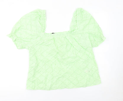Womens UK Size 16 Dunnes Stores Green Cropped Blouse
