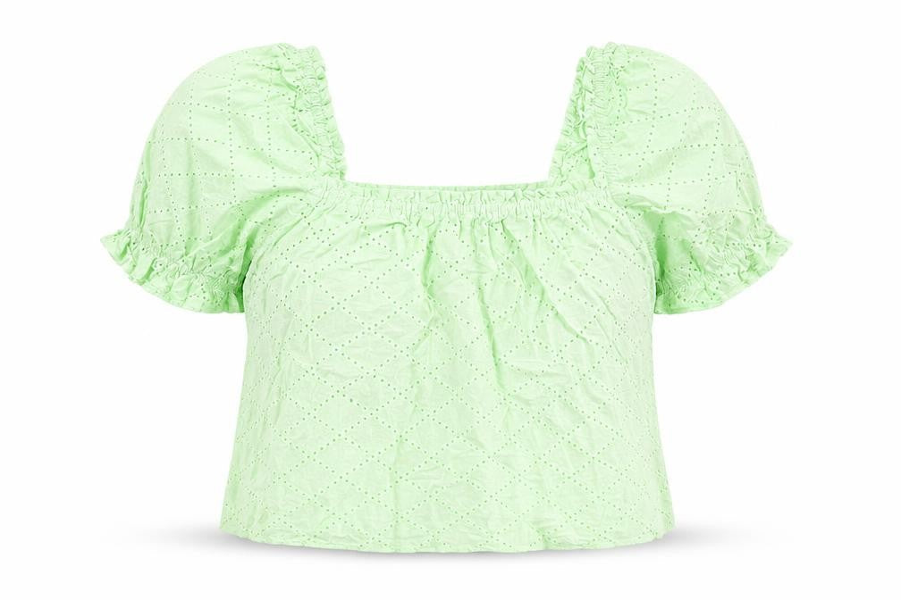 Womens UK Size 16 Dunnes Stores Green Cropped Blouse