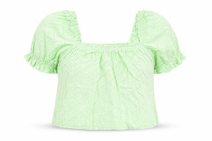 Womens UK Size 16 Dunnes Stores Green Cropped Blouse