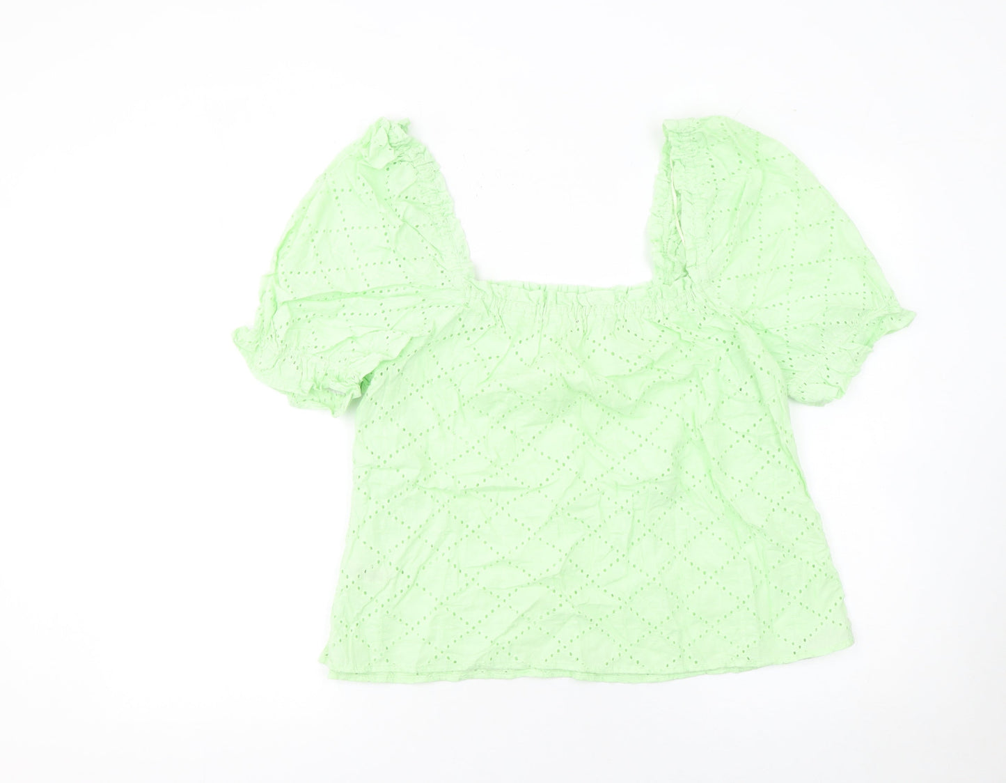Womens UK Size 16 Dunnes Stores Green Cropped Blouse