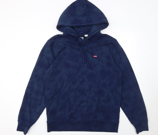 Mens UK Size M Levi's Blue Pullover Hoodie