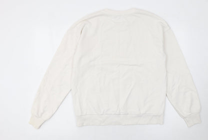 Womens UK Size 12 Stradivarius White Pullover Sweatshirt