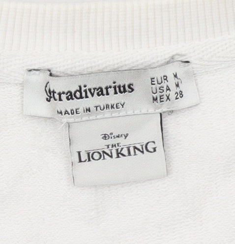 Womens UK Size 12 Stradivarius White Pullover Sweatshirt