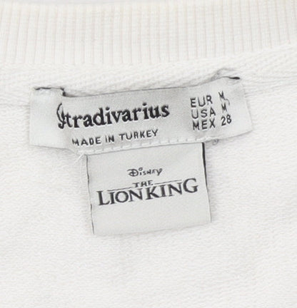 Womens UK Size 12 Stradivarius White Pullover Sweatshirt