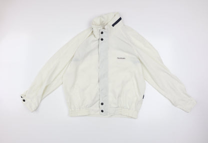 Mens UK Size L Polo Bi-Way White Windbreaker Coat