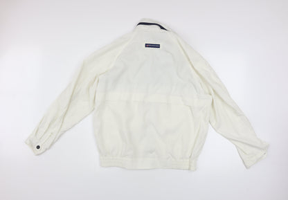 Mens UK Size L Polo Bi-Way White Windbreaker Coat