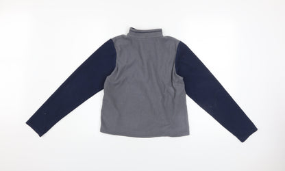 Quechua Boys Grey Fleece 1/4 Zip Pullover Sweatshirt Size 10-11 Years
