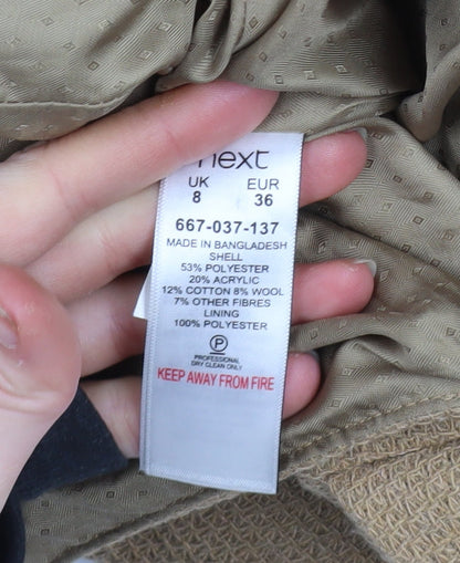 Womens UK Size 8 NEXT Beige Overcoat
