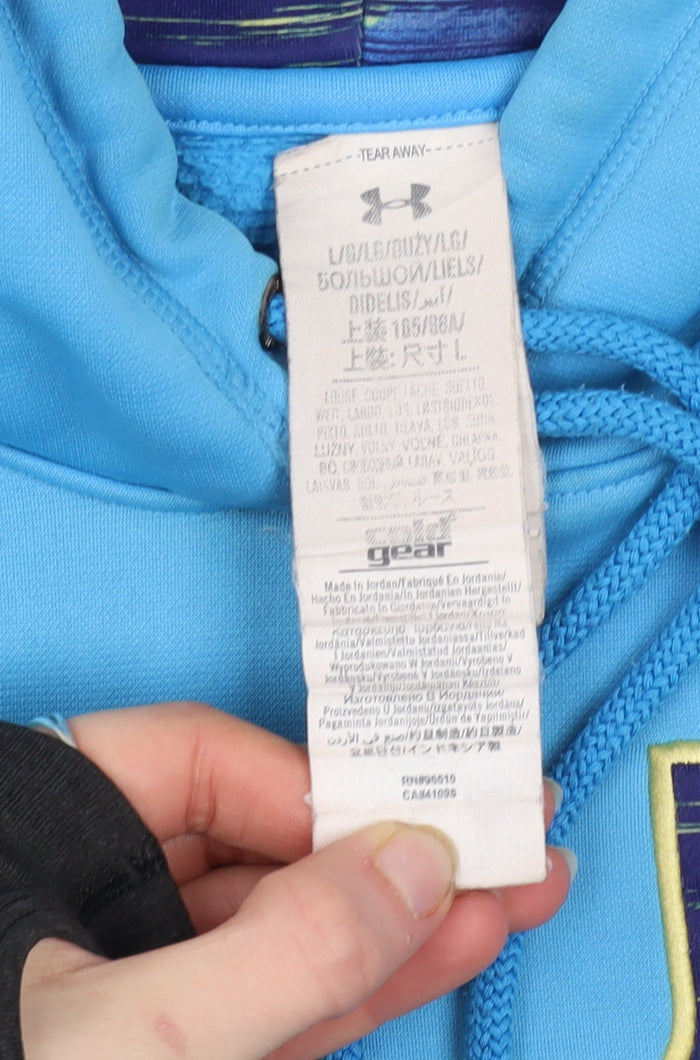 Mens UK Size L Under armour Blue Pullover Hoodie