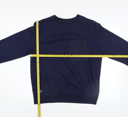 Mens UK Size M Threadbare Blue Pullover Sweatshirt