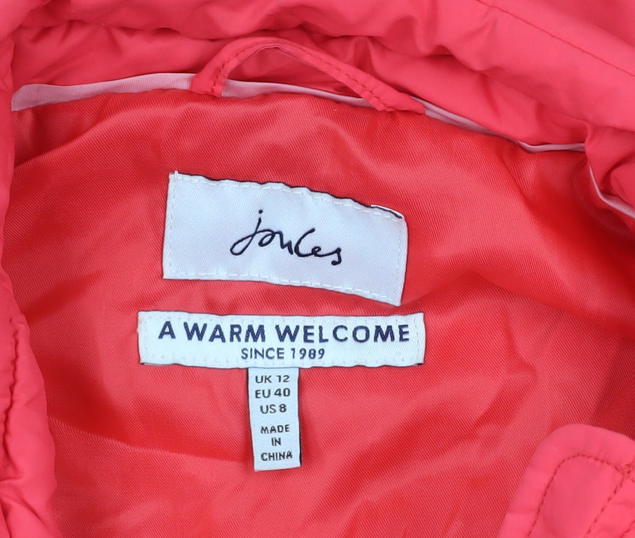 Womens UK Size 12 Joules Pink Puffer Jacket