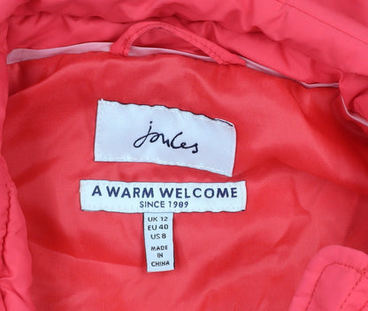 Womens UK Size 12 Joules Pink Puffer Jacket
