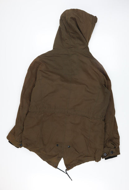 Mens UK Size S Red Herring Brown Parka Coat