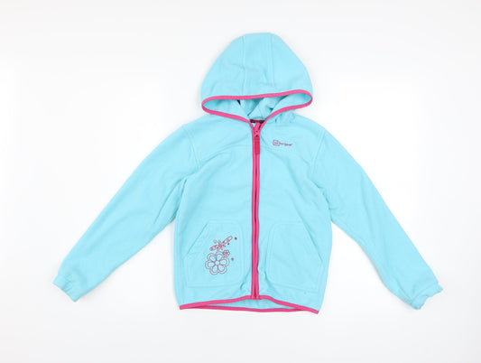 Hi Gear Girls Blue Fleece Hoodie Jacket 7-8 Years Hooded Zip Outdoor
