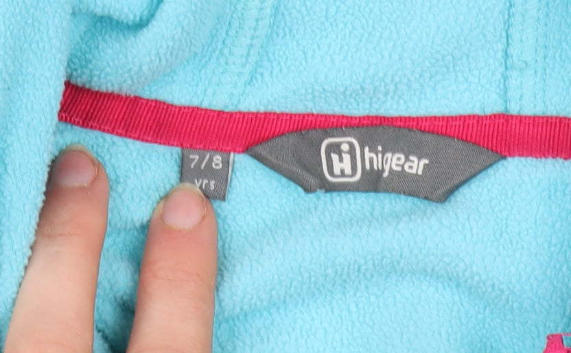 Hi Gear Girls Blue Fleece Hoodie Jacket 7-8 Years Hooded Zip Outdoor