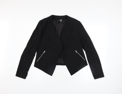 Womens UK Size 8 H&M Divided Black Basic Jacket