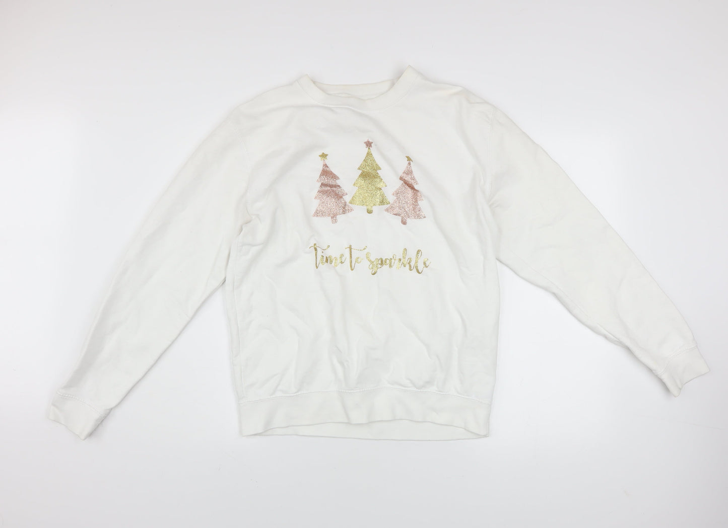 Womens UK Size M Lipsy London White Pullover Sweatshirt