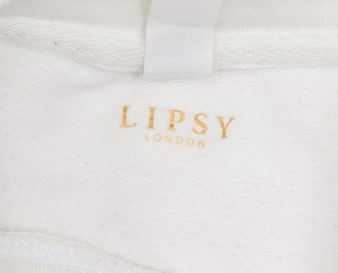 Womens UK Size M Lipsy London White Pullover Sweatshirt