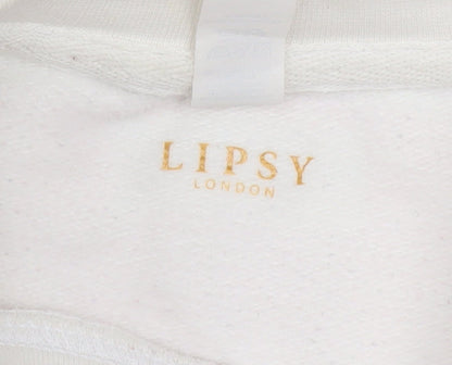 Womens UK Size M Lipsy London White Pullover Sweatshirt