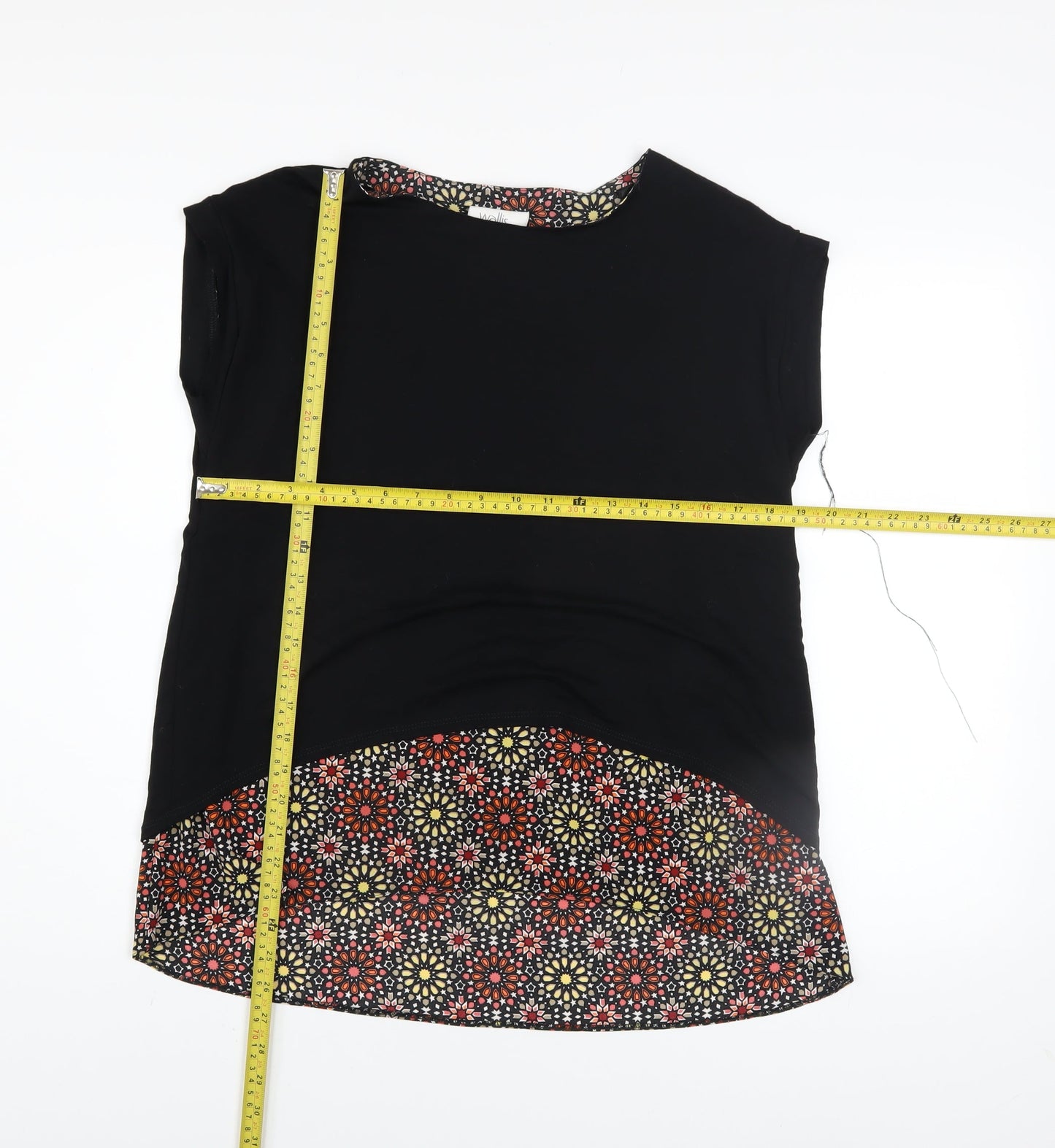 Womens UK Size 12 Wallis Black Tunic Blouse