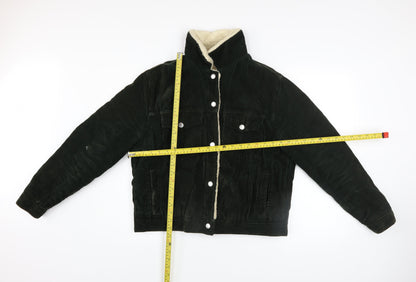 Womens UK Size 10 Topshop Black Bomber Jacket
