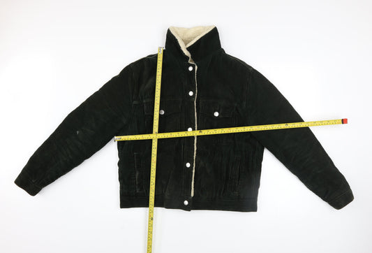 Womens UK Size 10 Topshop Black Bomber Jacket