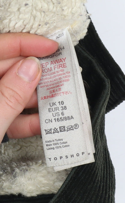 Womens UK Size 10 Topshop Black Bomber Jacket
