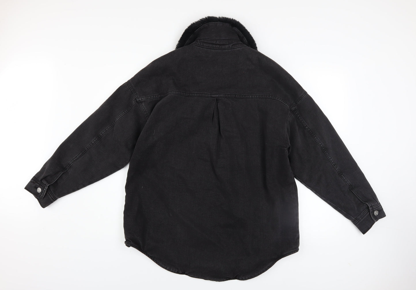 Womens UK Size 12 F&F Black Denim Jacket