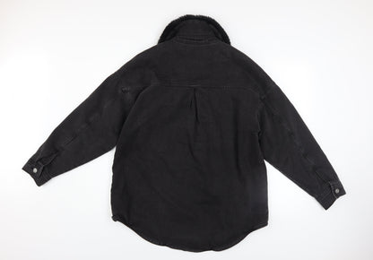 Womens UK Size 12 F&F Black Denim Jacket