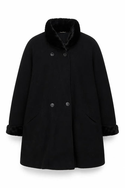 Womens UK Size 16 Kiss Collection Black Overcoat