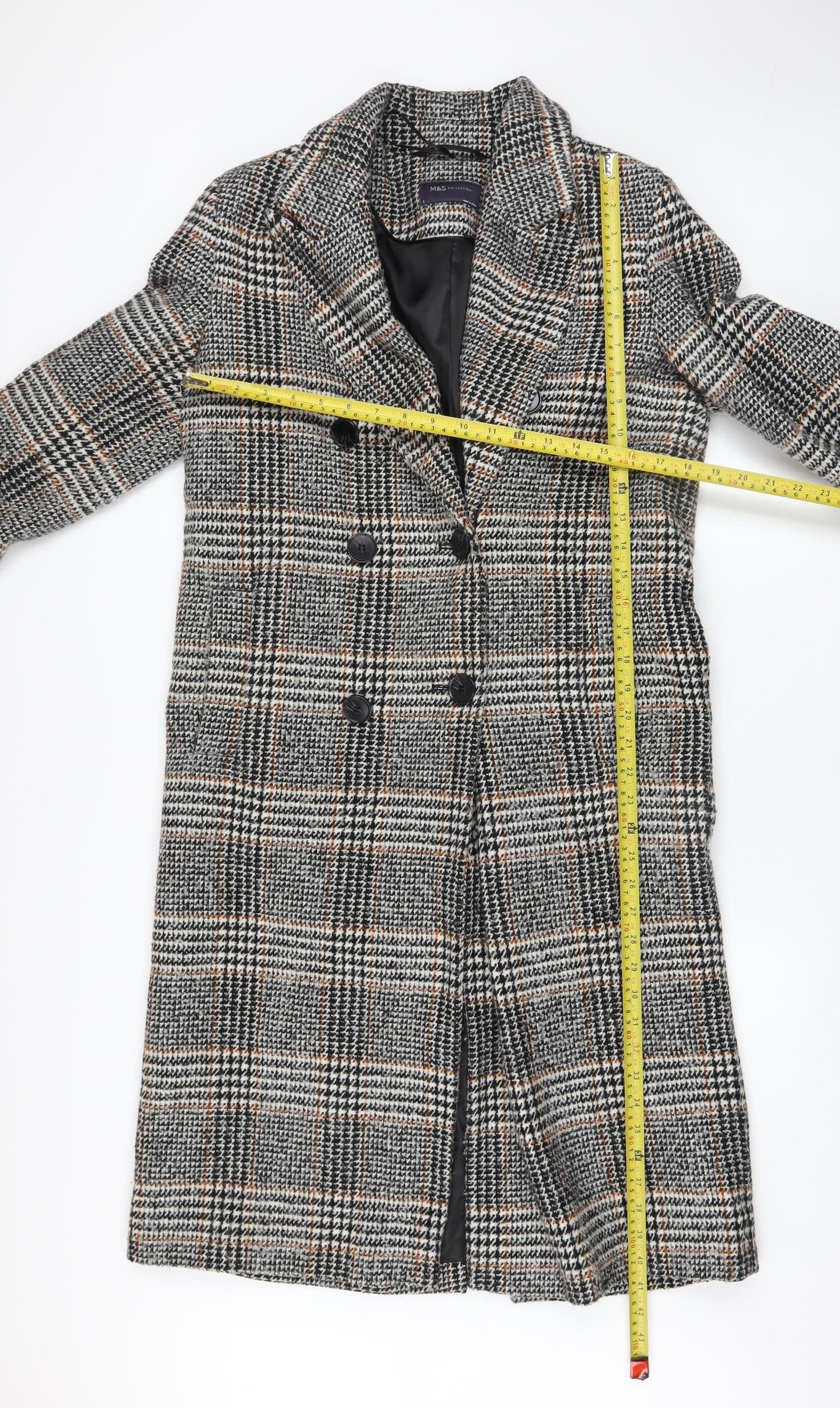 Womens UK Size 8 Marks and Spencer Grey Overcoat