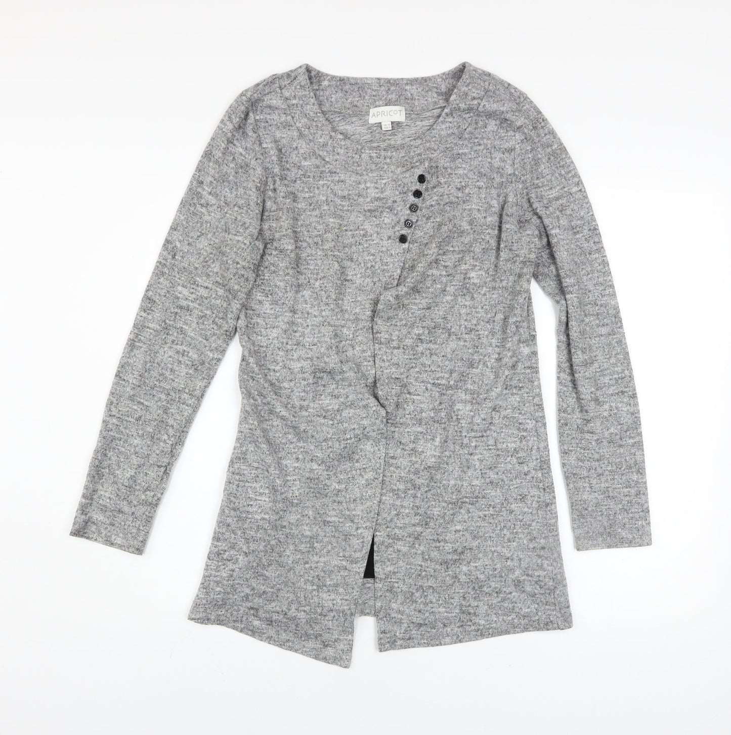 Womens UK Size 10 Apricot Grey Cardigan Jumper