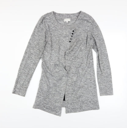 Womens UK Size 10 Apricot Grey Cardigan Jumper