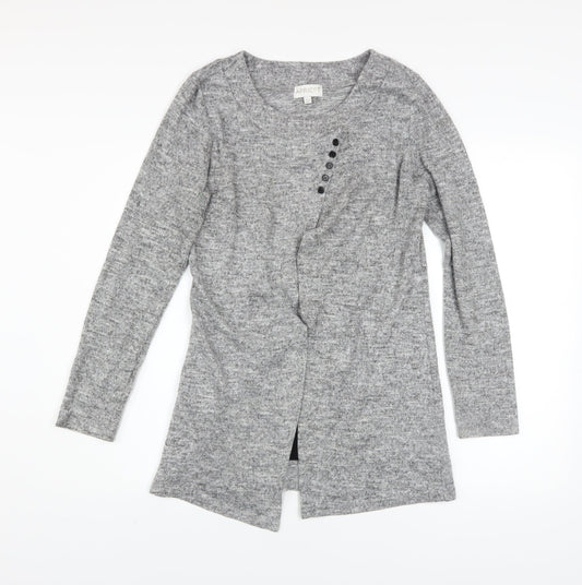Womens UK Size 10 Apricot Grey Cardigan Jumper