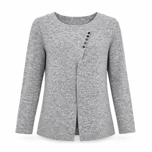 Womens UK Size 10 Apricot Grey Cardigan Jumper