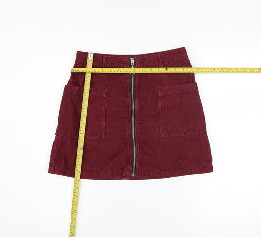 Womens UK Size 10 Topshop A-Line Corduroy Skirt