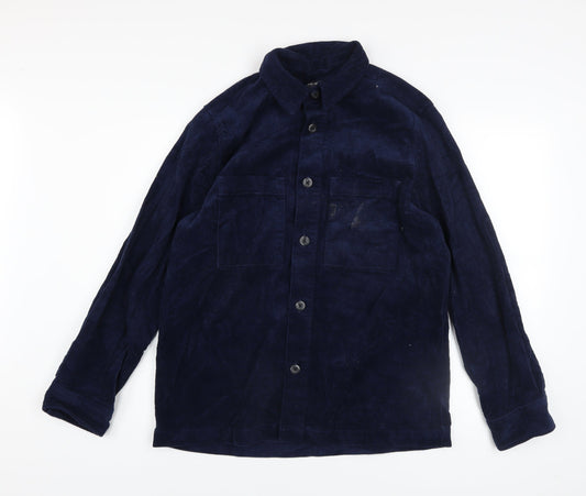 Primark Men’s Blue Corduroy Long Sleeve Button-Up Shirt XS