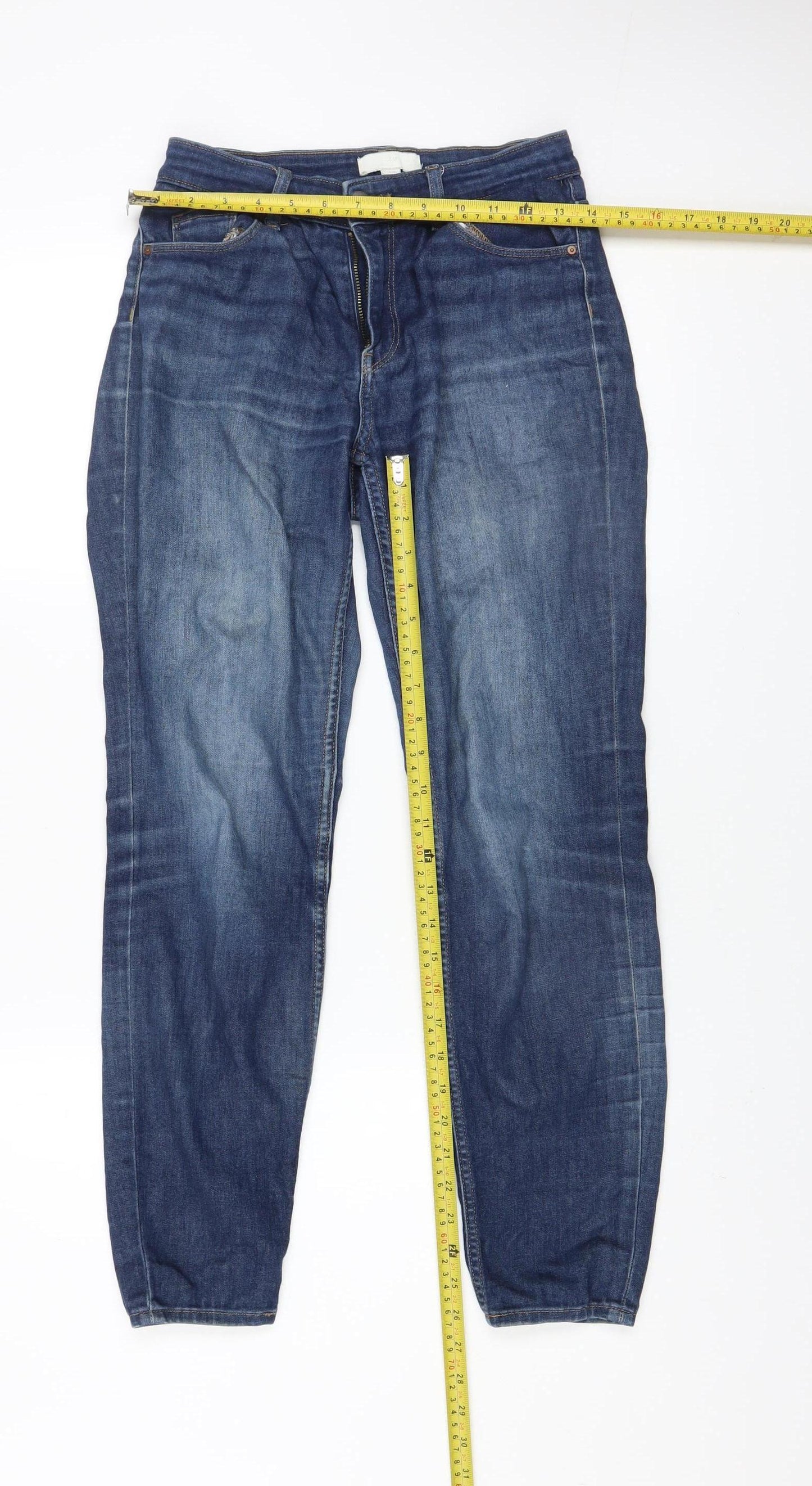 Womens UK Size 8 H&M Relaxed Fit Boyfriend Blue Jeans