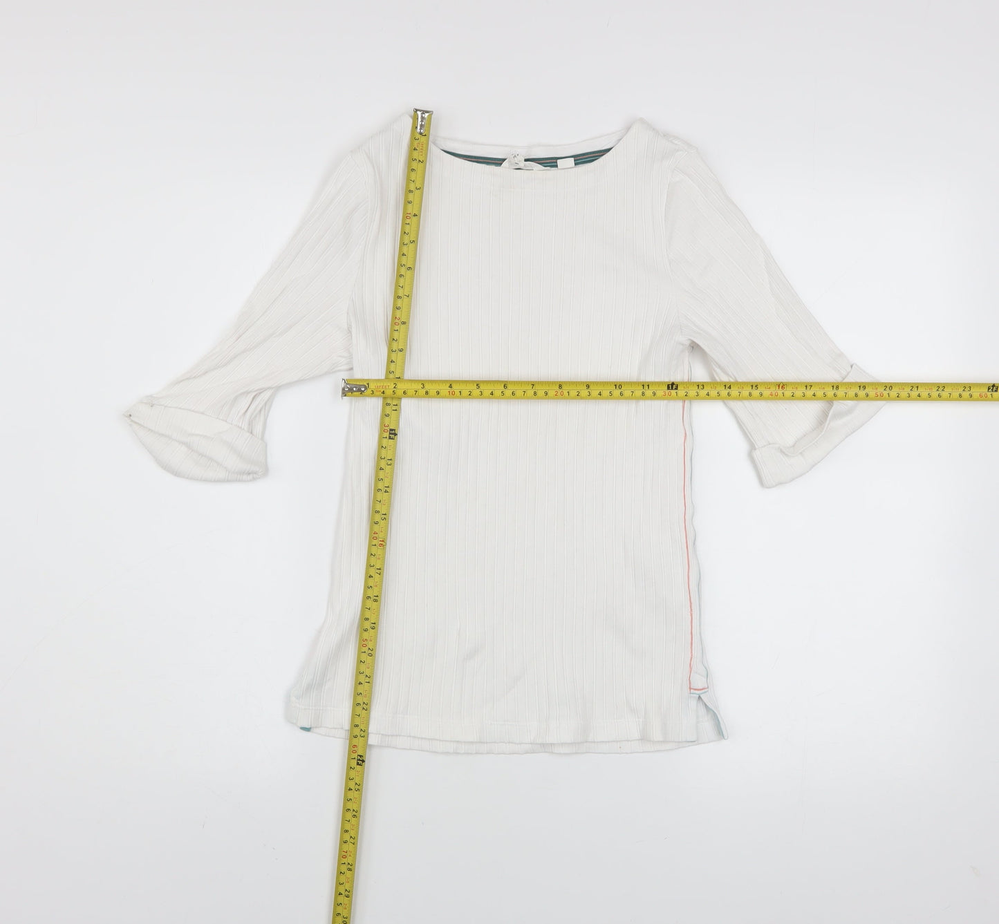Womens UK Size 8 White Stuff White Basic T-Shirt
