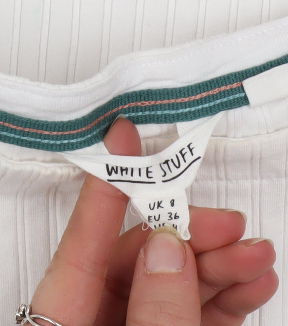 Womens UK Size 8 White Stuff White Basic T-Shirt