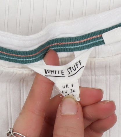 Womens UK Size 8 White Stuff White Basic T-Shirt