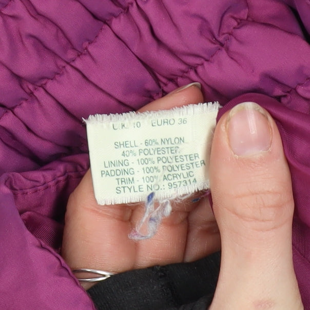 Womens UK Size 10 Kaliko Purple Puffer Jacket